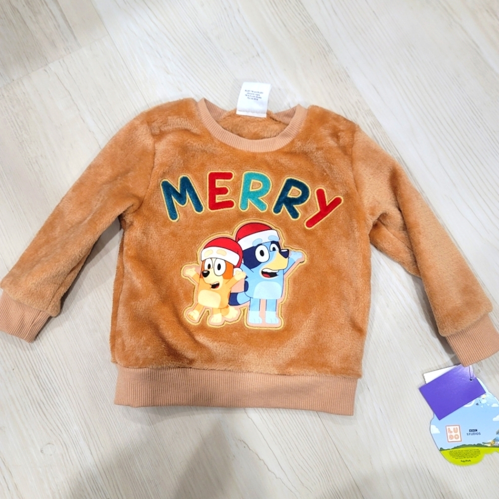 NEW Disney Bluey "merry" cozy Woobie Pullover size 18M Unisex